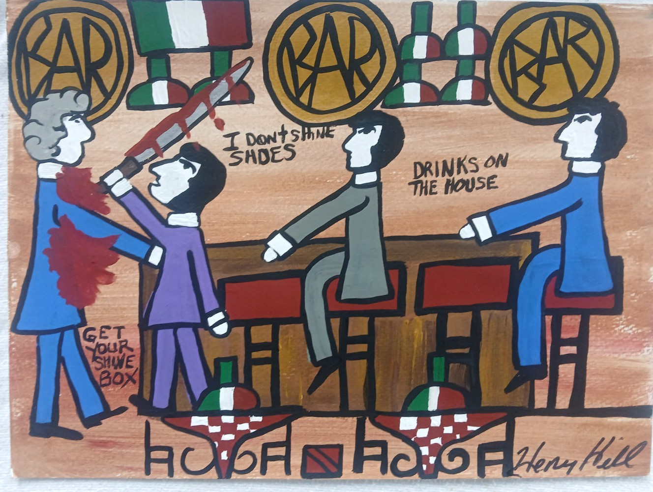 Mafia Signed Original Henry Hill Cosa Nostra Gangster Painting No More Shines!