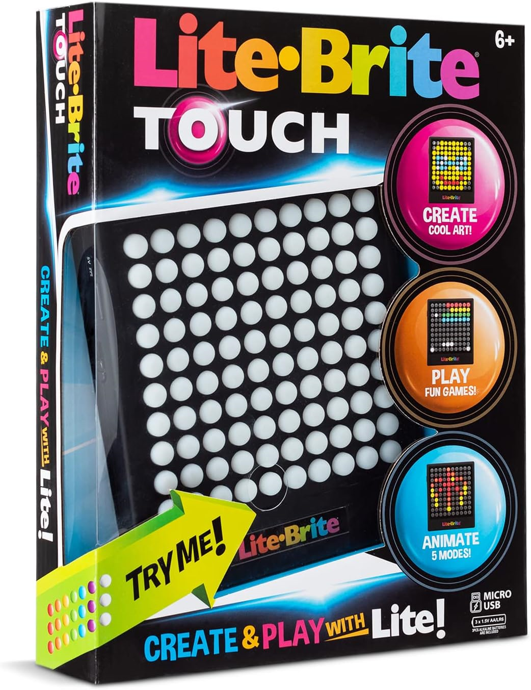 Lite-Brite Touch - Create, Play and Animate - Light Up Portable Stem Sensory Toy