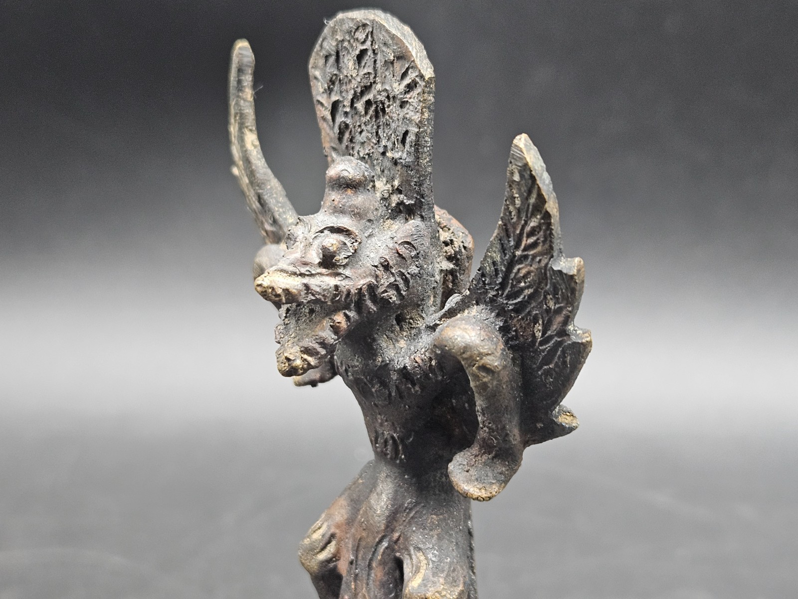 Pair Vintage Bronze God Garuda Ceremonial Bells Indonesia Buddhism