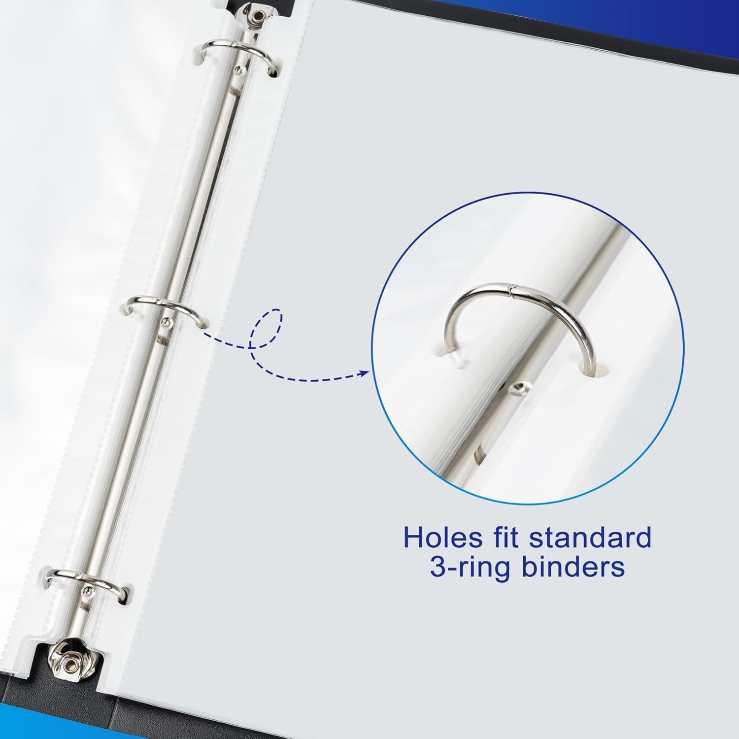 65 Pack Clear Sheet Protectors, 8.5 x 11 inch Page Protectors for 3 Ring Binder.