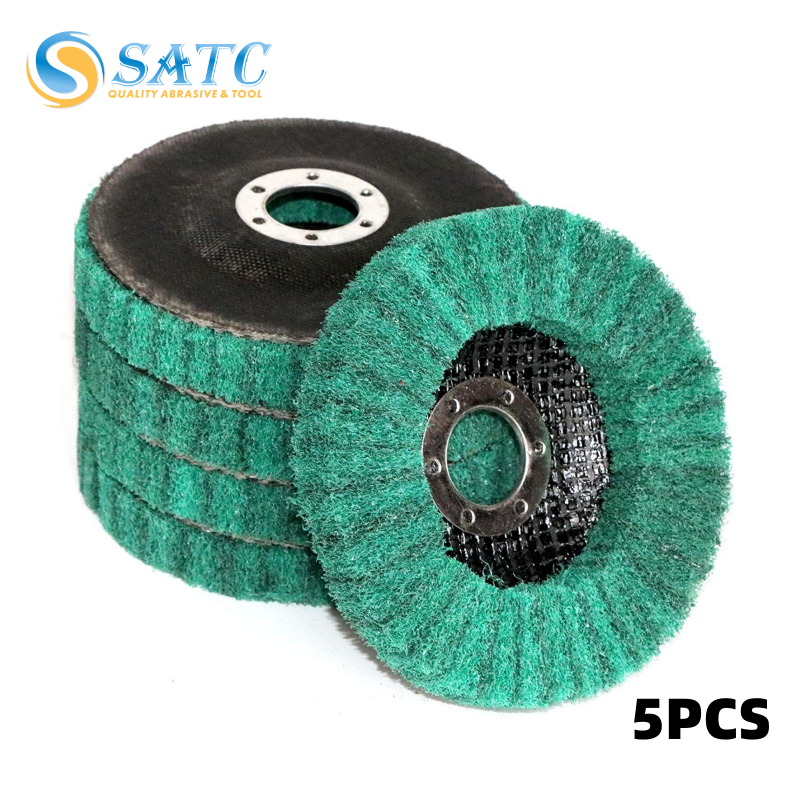 5PCS 4-1/2 x7/8" Metal Cleaning Polishing Wheel Pads Flap Disc for Angle Grinder