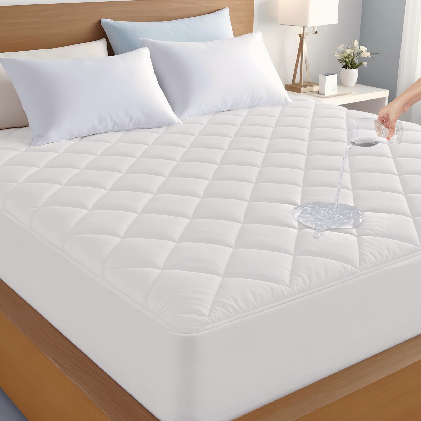 Quilted Waterproof Mattress Cover Pad Protector Cooling Breathable Fitted Topper