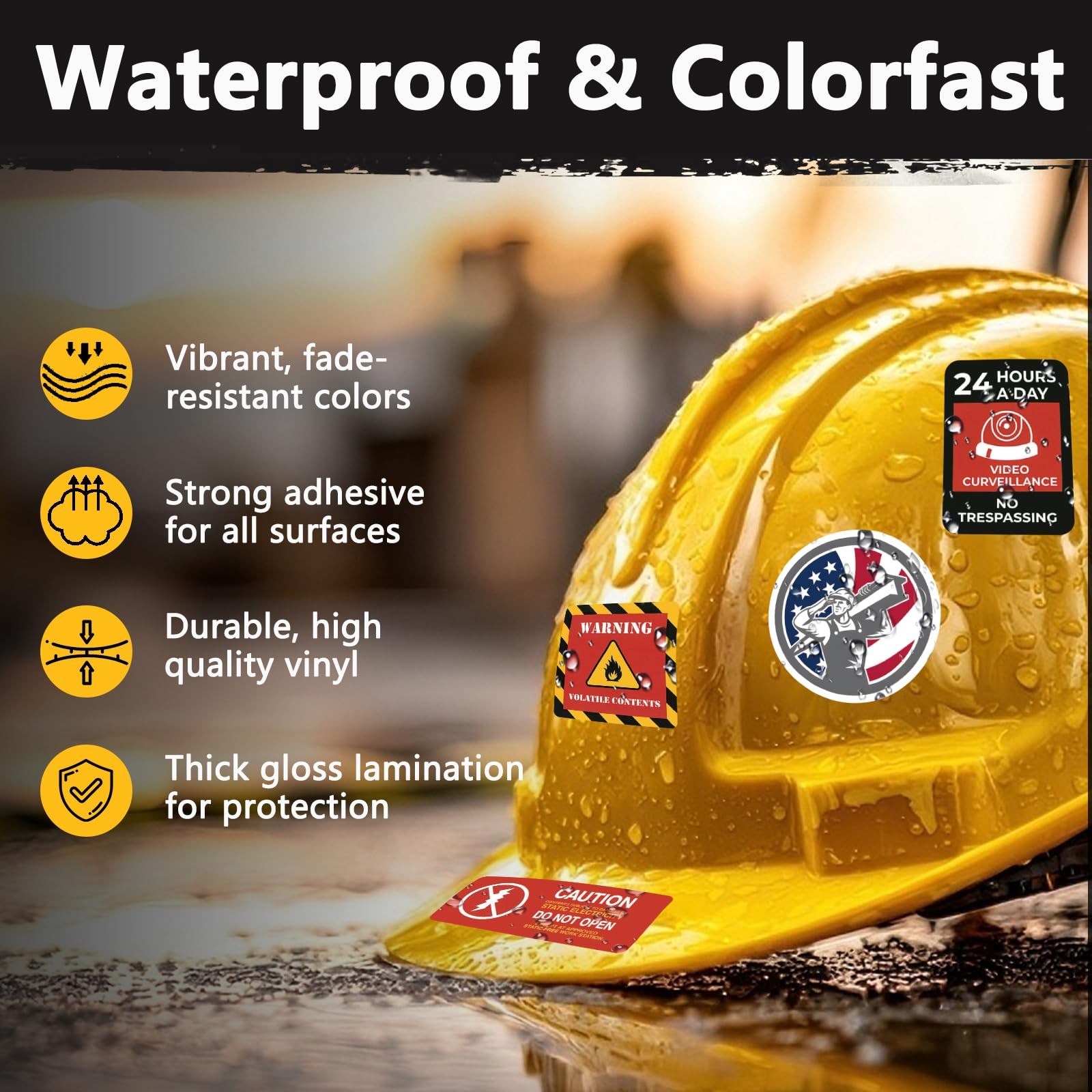 160Pcs Funny Blue Collar Hard Hat Stickers for 160pcs