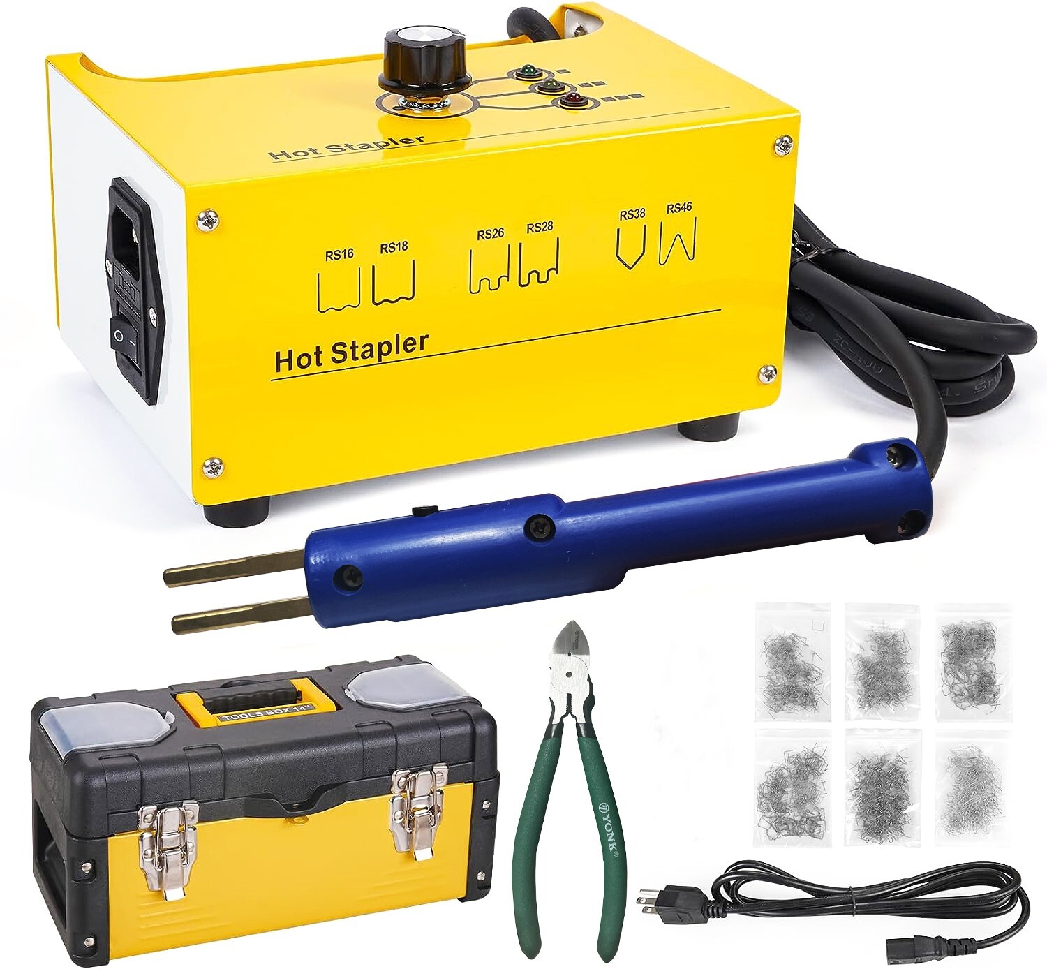 60W Hot Stapler Plastic Welder Welding Repair Kit Gun Car Bumper Tool 600Staples