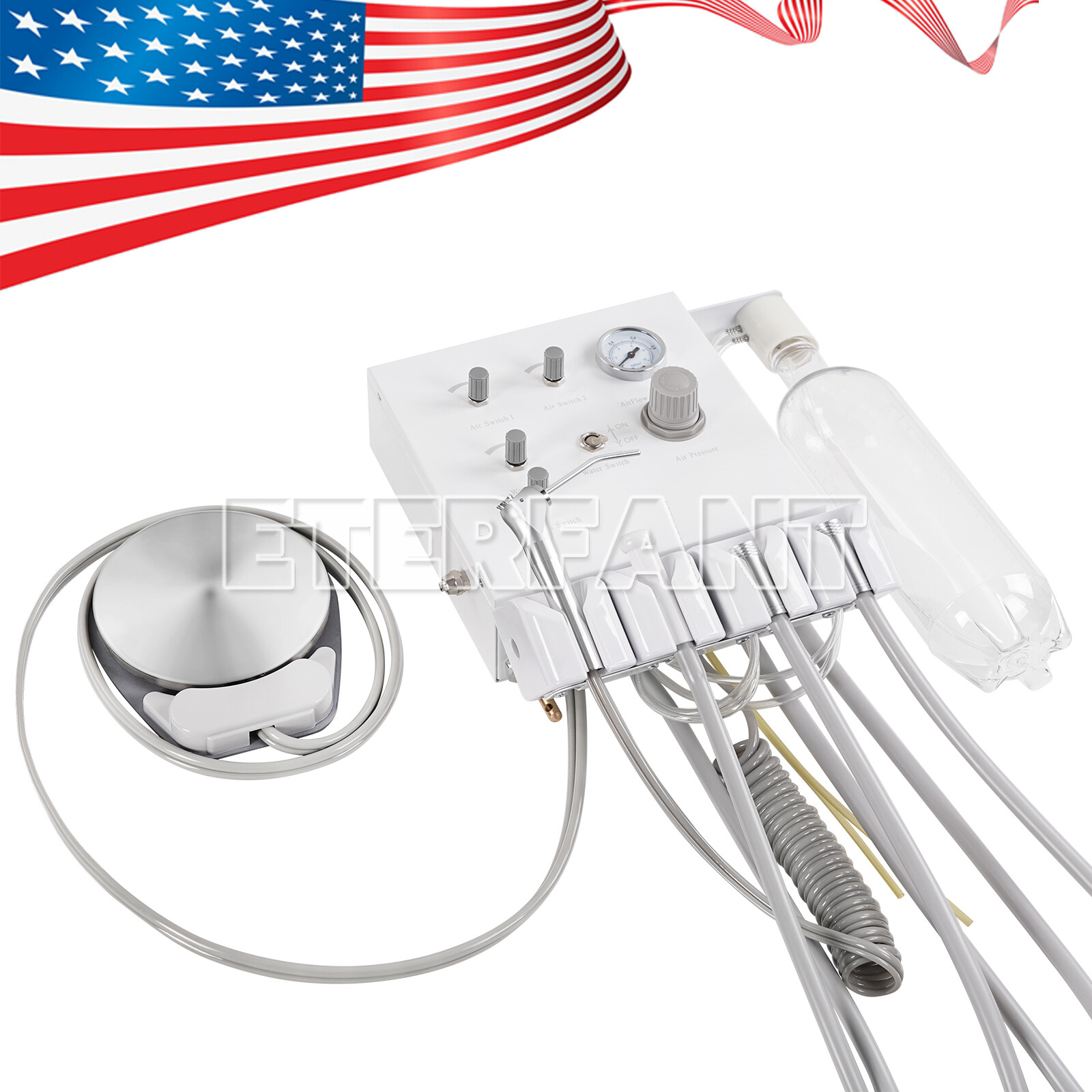 Dental Portable Folding Chair/Unit Air Turbine Dentist LED Exam Light US