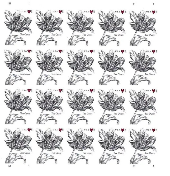 2 Sheets 40 FOREVER STAMPS 2 Oz Vintage Tulip Wedding