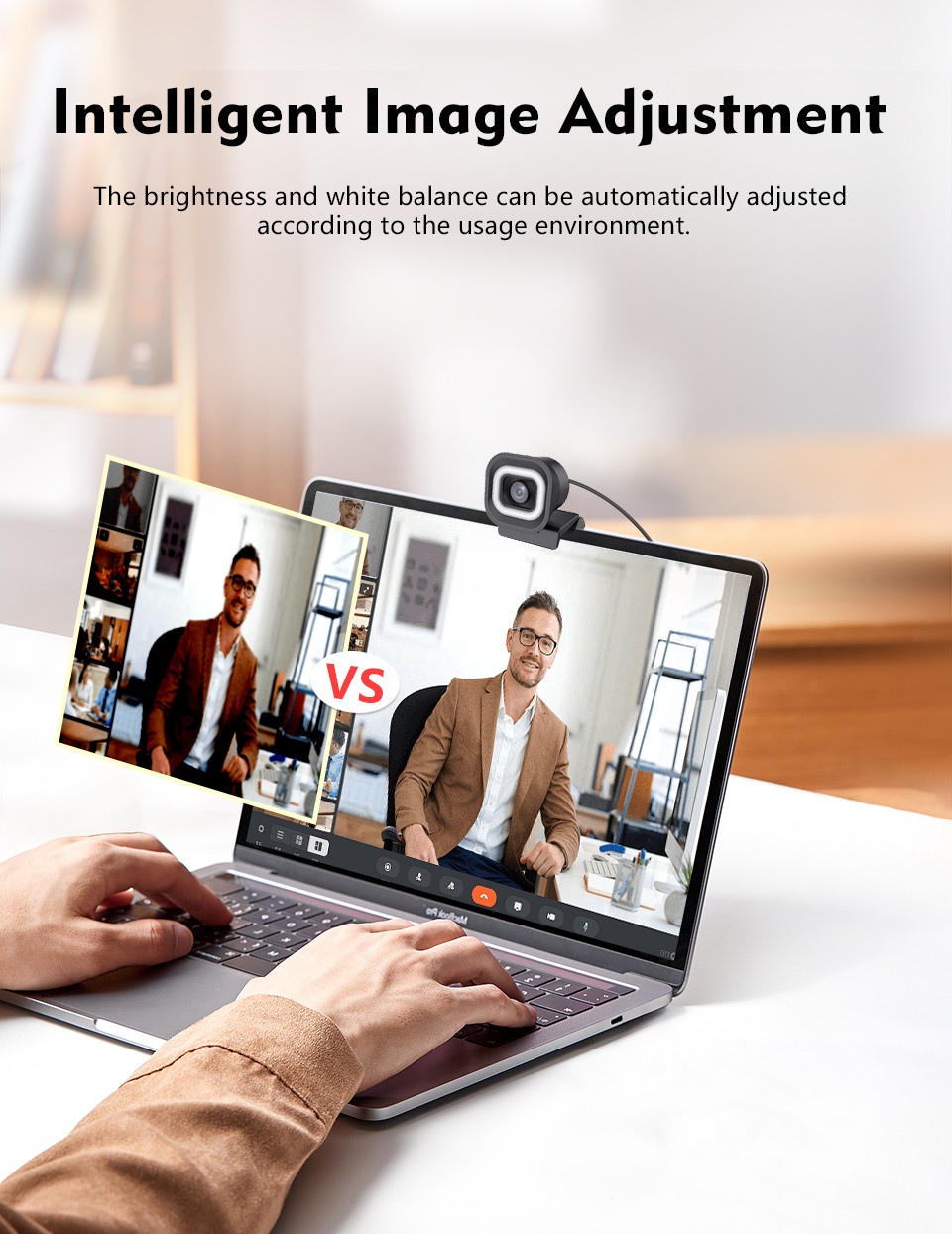 TOALLIN 4K PDAF Webcam,Built-in Ring Light & Remote,Dual Mics,Wide Compatibility