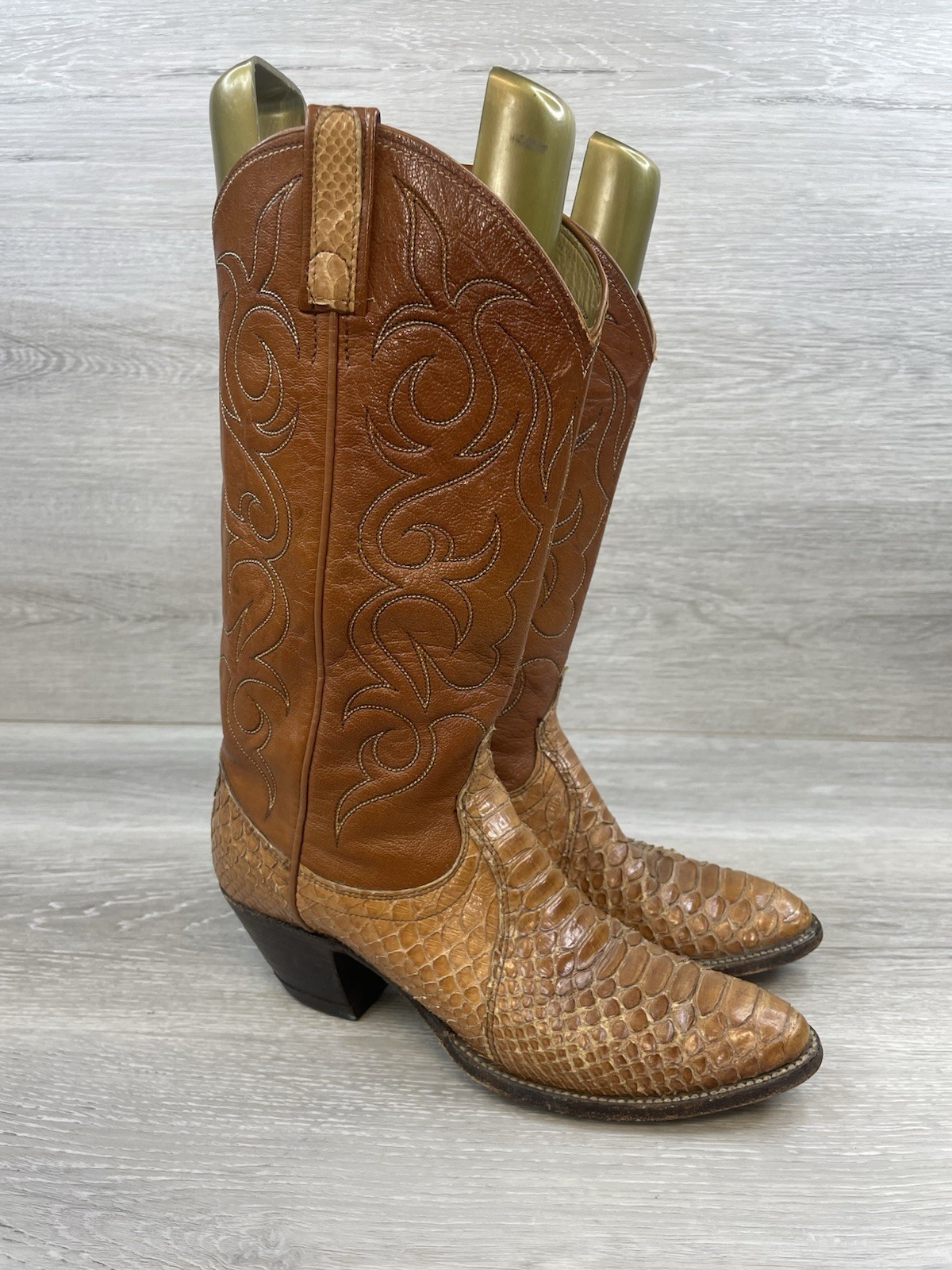 Dan Post Exotic Python Snakeskin 8.5A Leather Western Cowgirl Boots Women’s