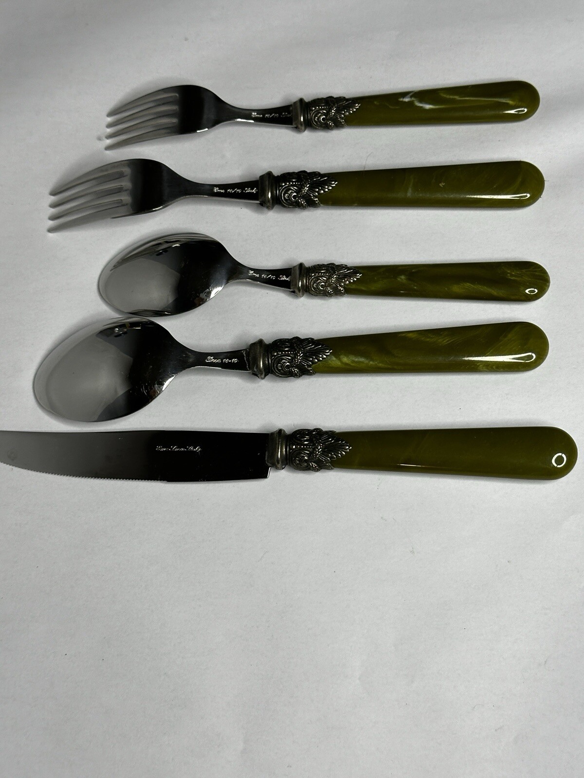 Eme Italy Flatware NAPOLEON TORTOISE 5pcs Place Setting Forks Spoons Knives