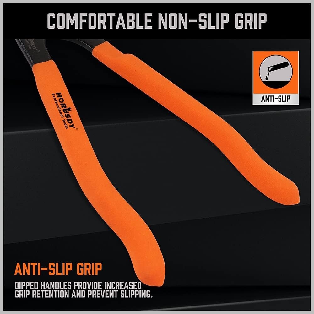 HORUSDY 12 Adjustable Oil Filter Pliers, 20° Angled Jaw Heavy-Duty Oil Filter