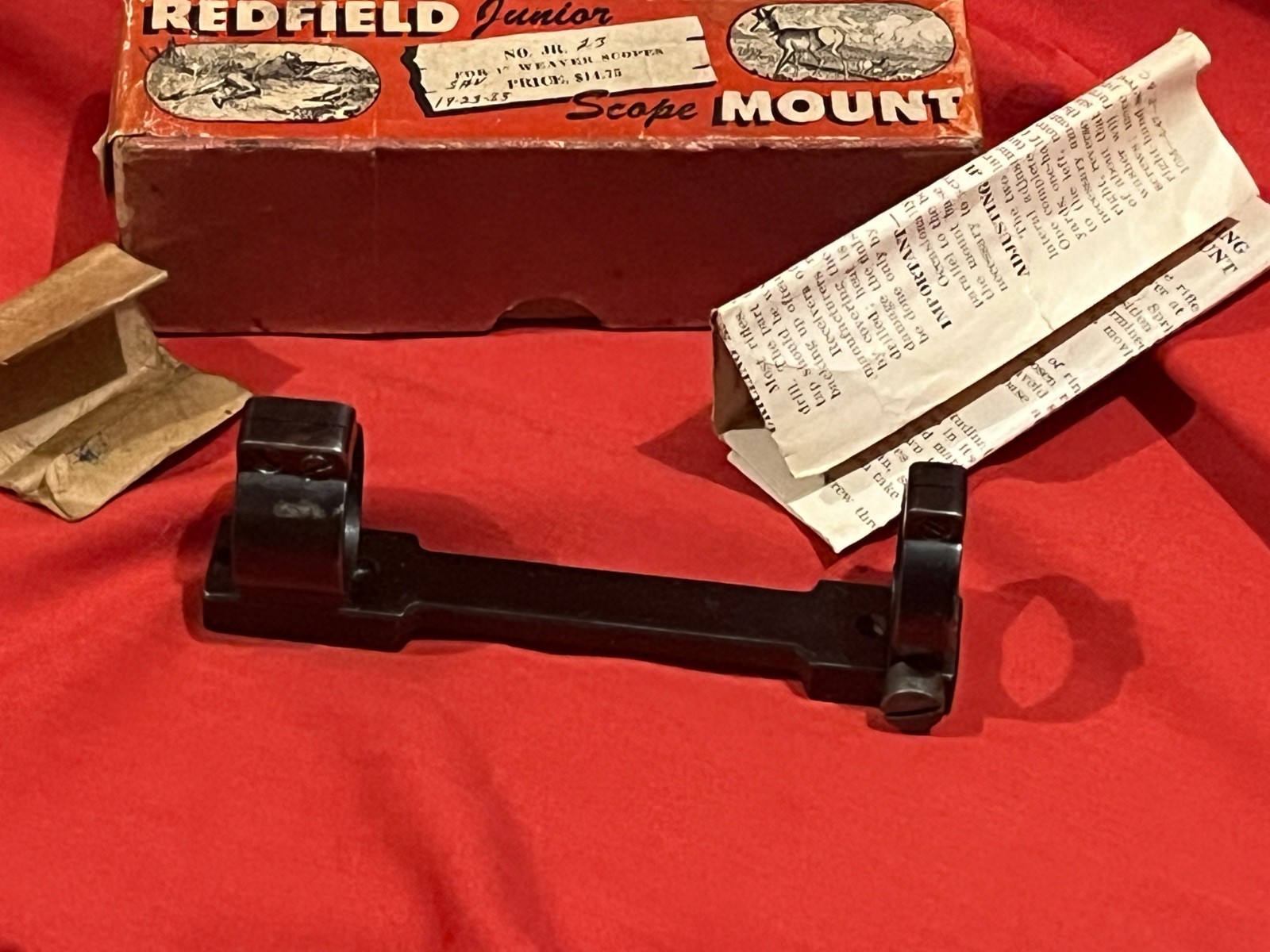 post WWII Patent No. REDFIELD JR-23 Base & 1" Ring set for SAVAGE 23 Bolt Action