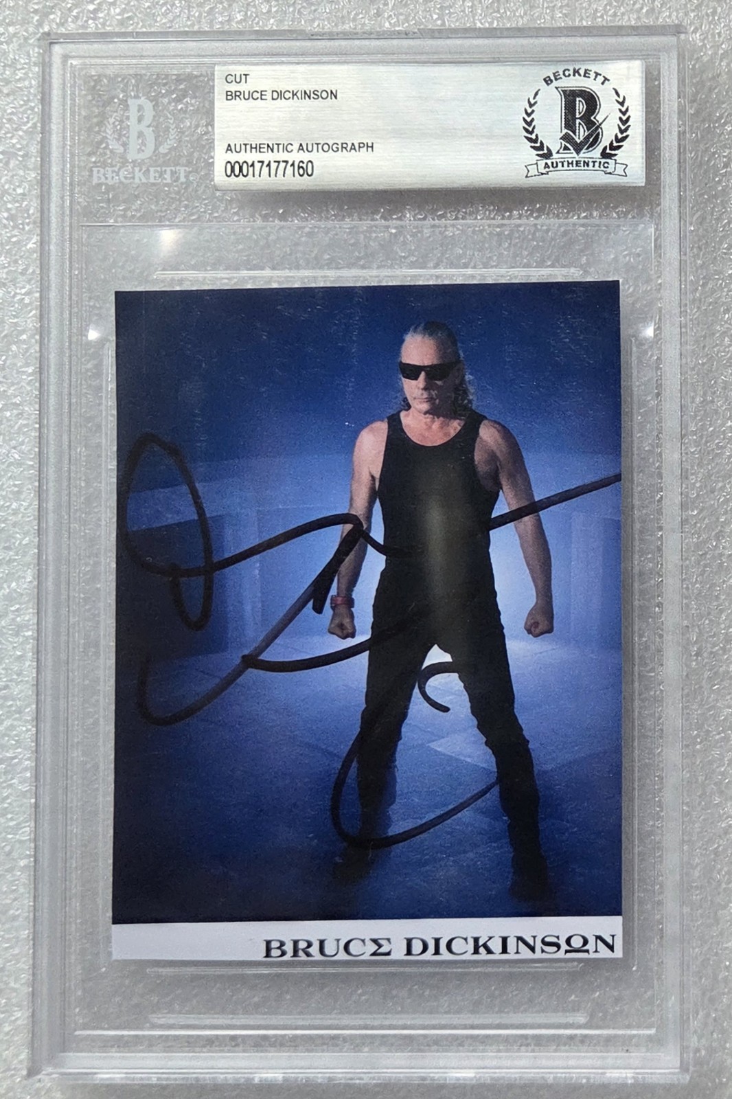 BRUCE DICKINSON SIGNED BECKETT BAS COA AUTOGRAPHED SLABBED MUSIC IRON MAIDEN