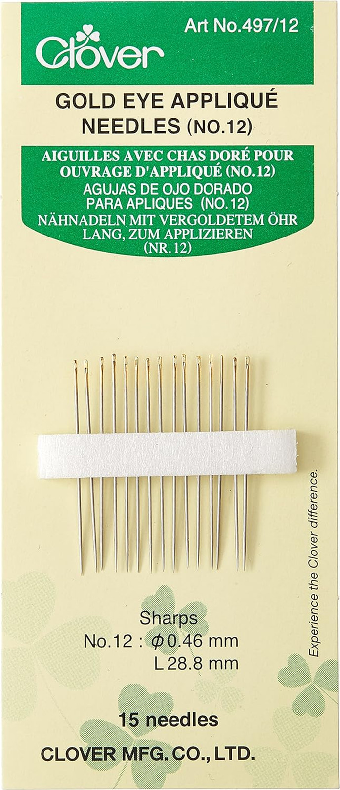 Gold Eye Applique Needles - Size 12