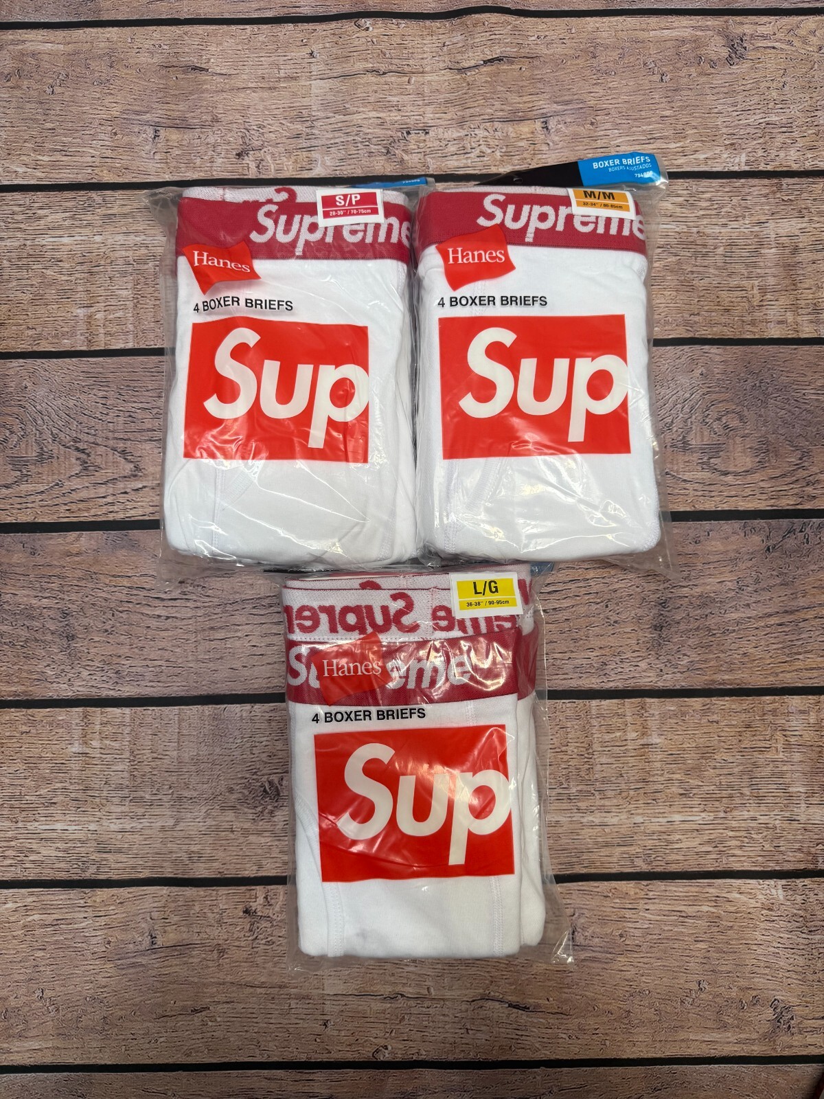 NEW Supreme x Hanes Boxer Briefs (4 pack) - White - Size S-XL - Free Shipping