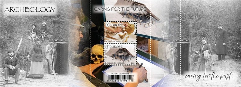 belgium 2025 belgique cept EUROPA Archaeological Discoveries Skeleton ms2v mnh