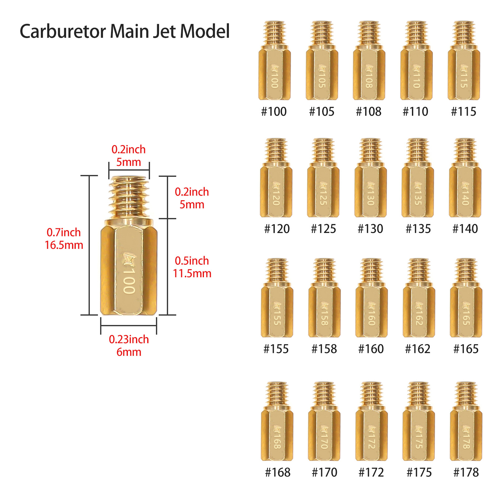 40Pcs Carburetor Jet Kit for PWK Keihin OKO CVK KOSO Crab,Pilot and Main Jets