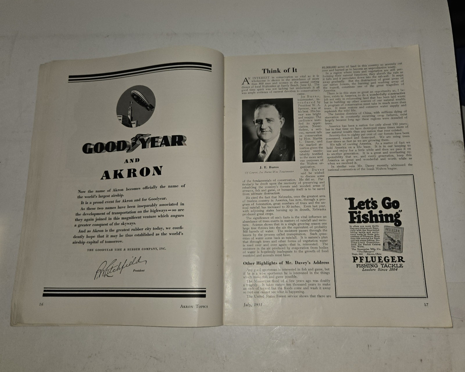 1931 Akron Topics ZRS-4 USS Akron Airship Magazine Rare Ohio Goodyear History