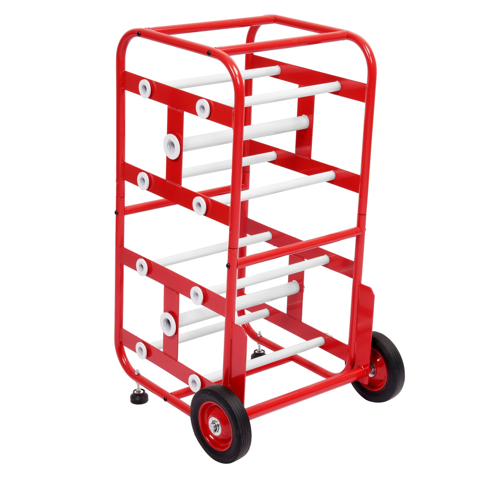 Cable Holder Spool Cart with 10 Rods Multiple Axle Wire Spool Rack Dispenser Red