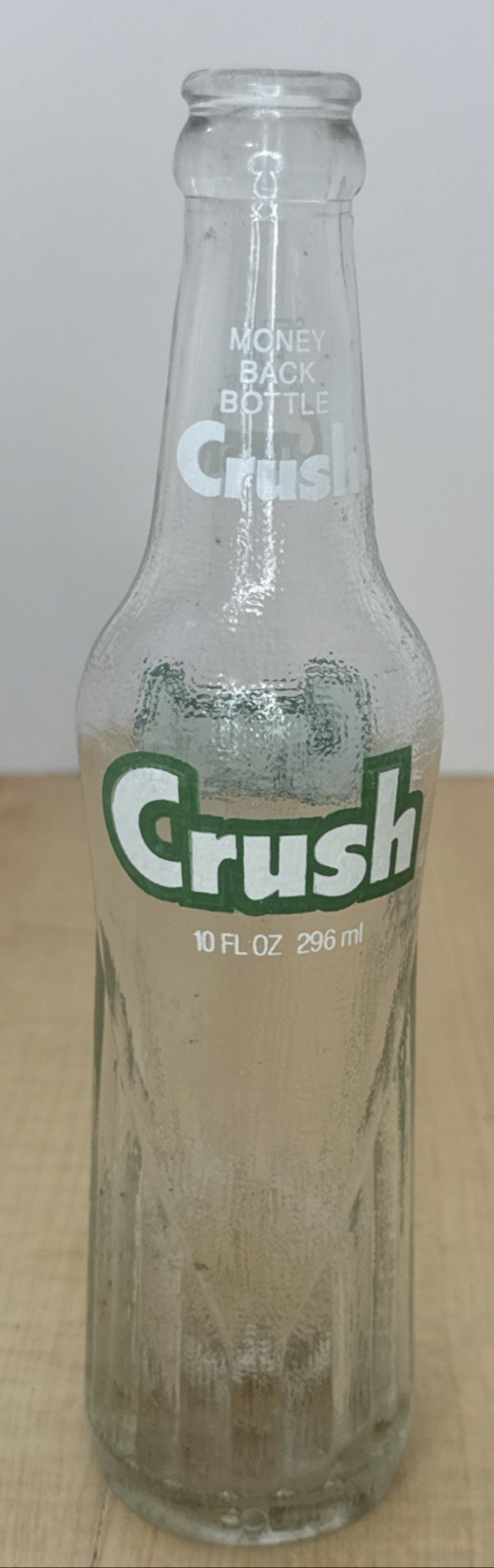 Vintage Orange Crush 10oz Money Back Bottle 1970s ACL Glass Evanston IL Soda