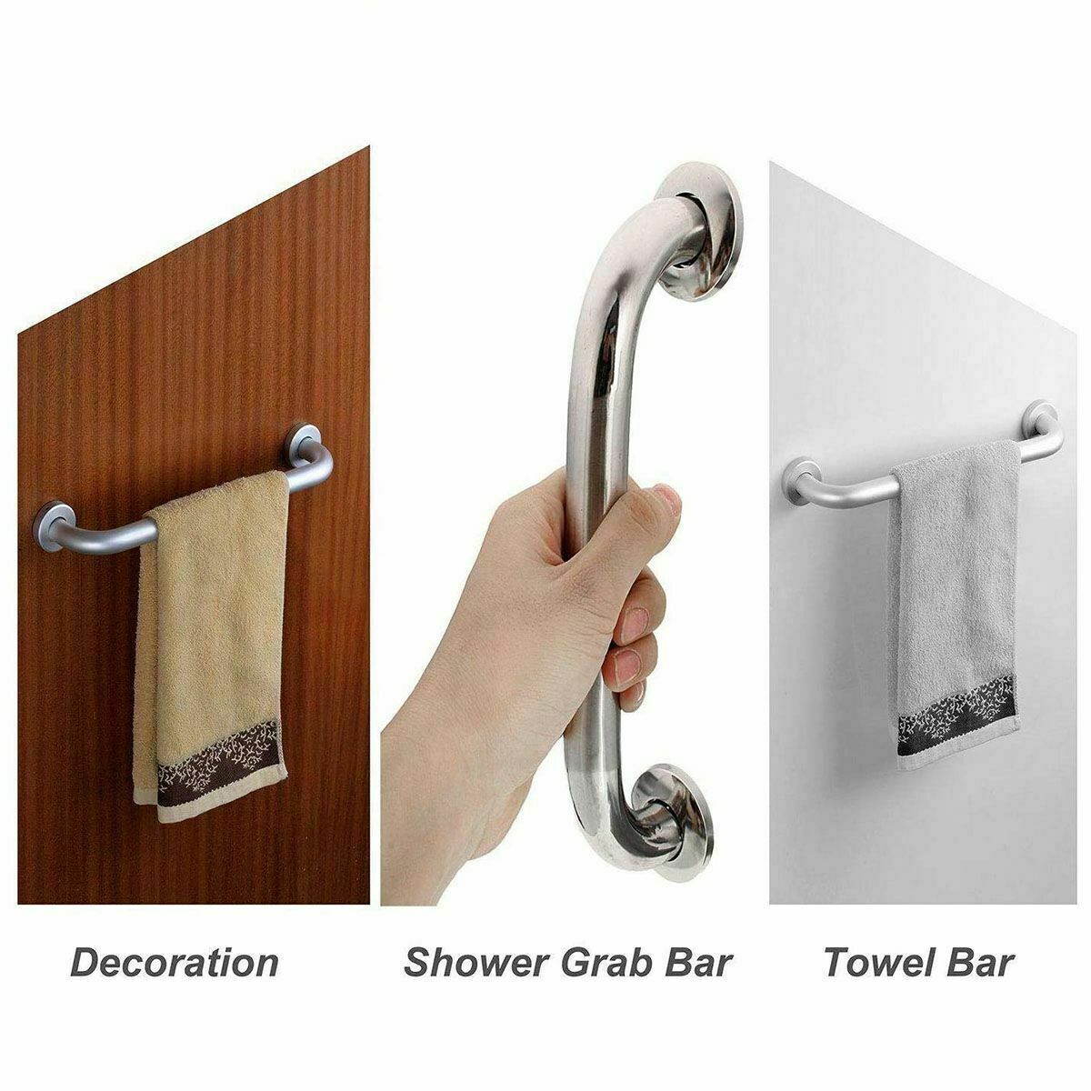 2 Pack Stainless Steel Shower Grab Bar Bathroom Safety Shower Handle for Elderly