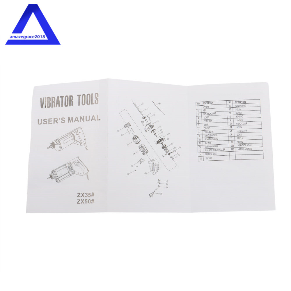 1300W Power Concrete Vibrator 110V Concrete Vibrabrater with 5 FT Copper Shaft
