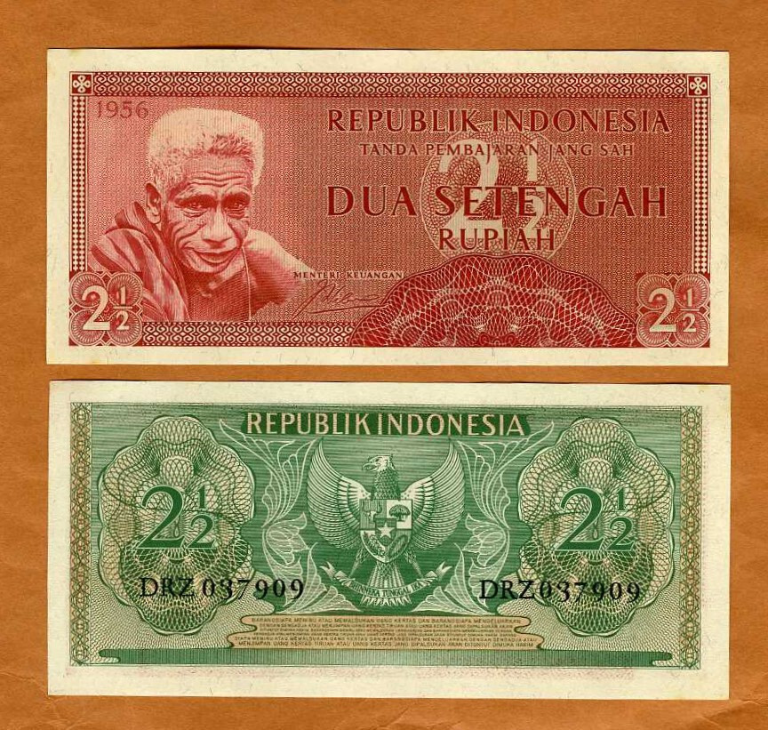 Indonesia, 2 1/2 Rupiah, 1956, P-75, UNC Old Man