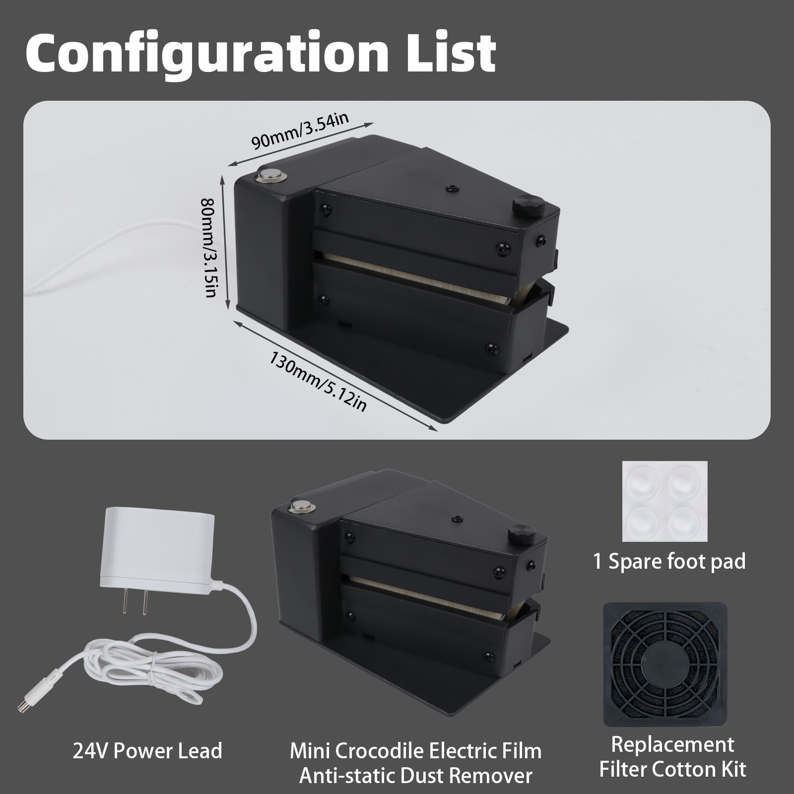 Black Professional Electric Film Anti-Static Dust Remover for 120 135 4x5 Film