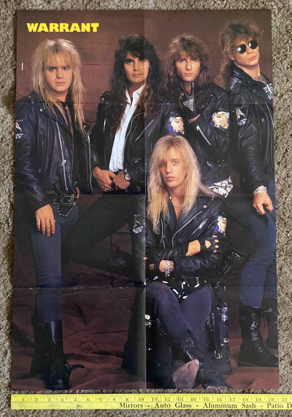 POISON / WARRANT Double-Sided Orig 1980s Magazine Poster 30x20 Glam Metal￼
