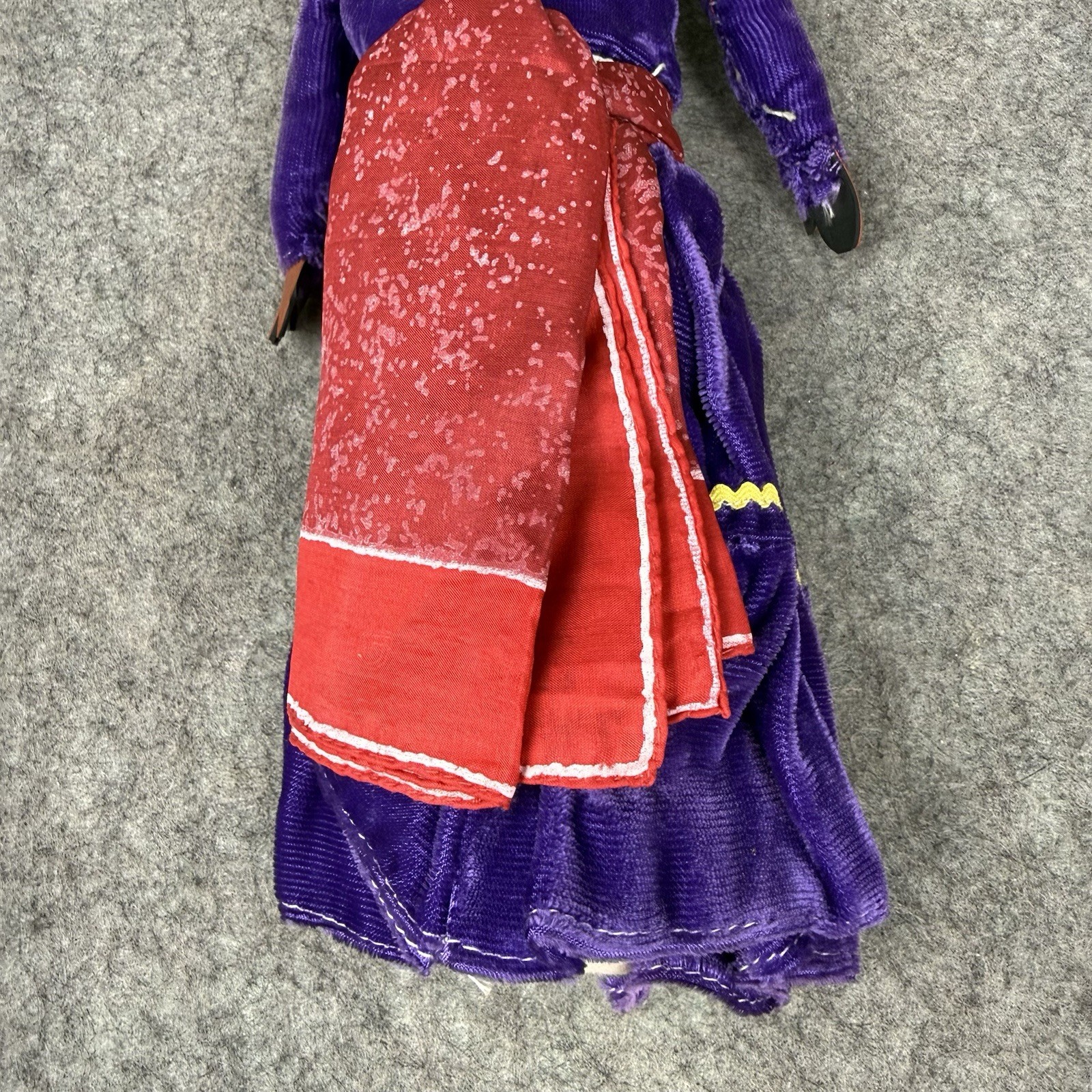 Vintage Native American Navajo Beaded Handmade Doll in Purple Velvet Dress