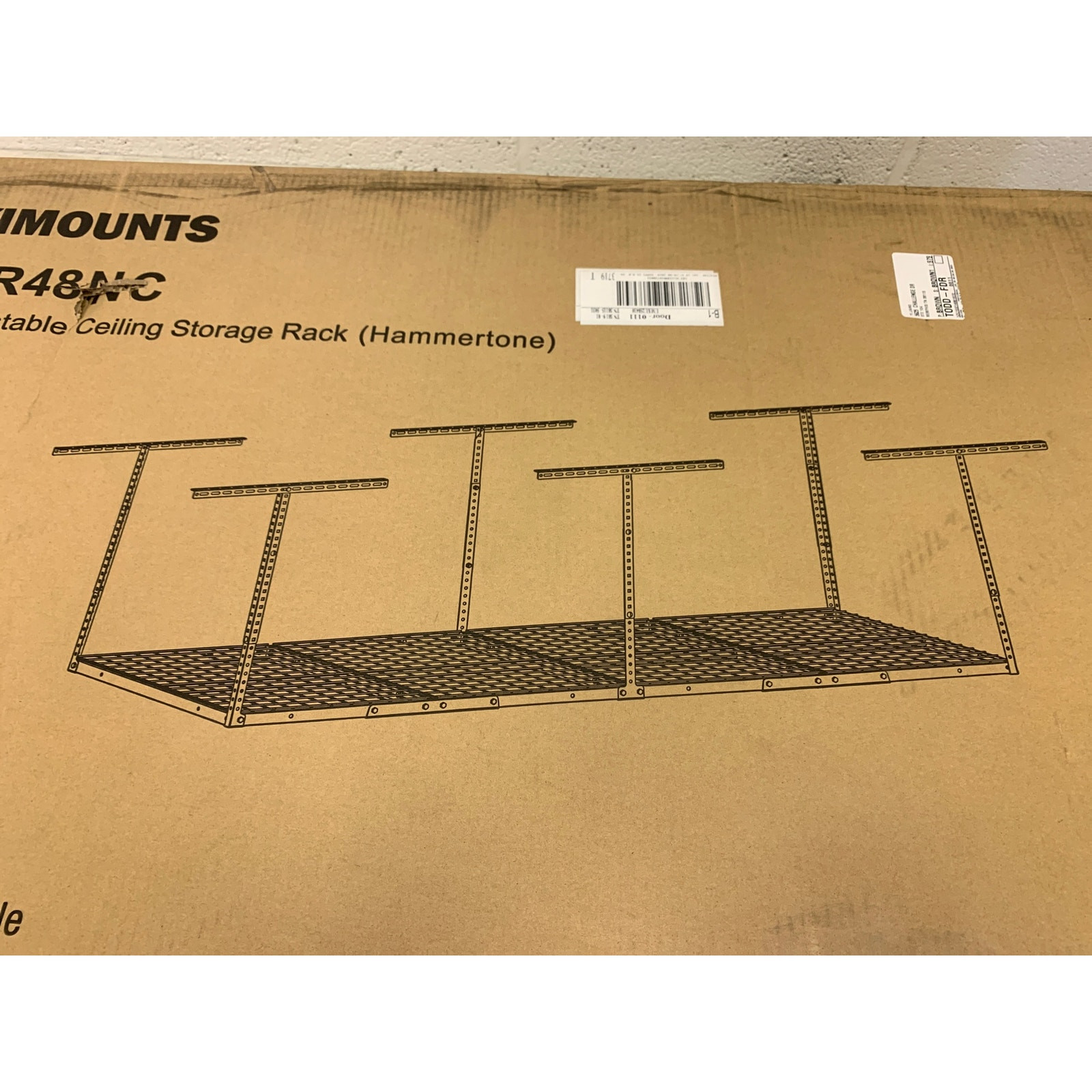 FLEXIMOUNTS 4'X8' Overhead Adjustable Ceiling Storage Rack, Heavy Duty - GR48NC