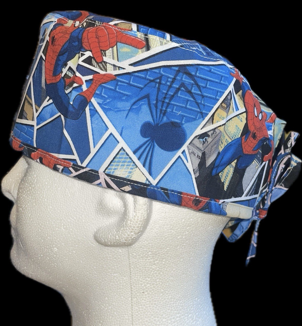 Marvel Spiderman Bricks Scrub Hat Chemo Cap