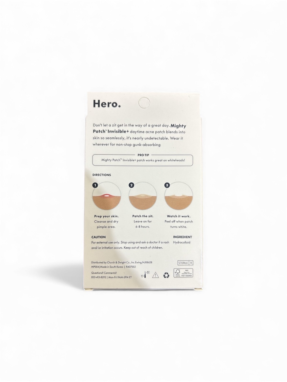 Hero Cosmetics Mighty Patch Invisible+ - 72ct Hydrocolloid Acne Pimple Patches