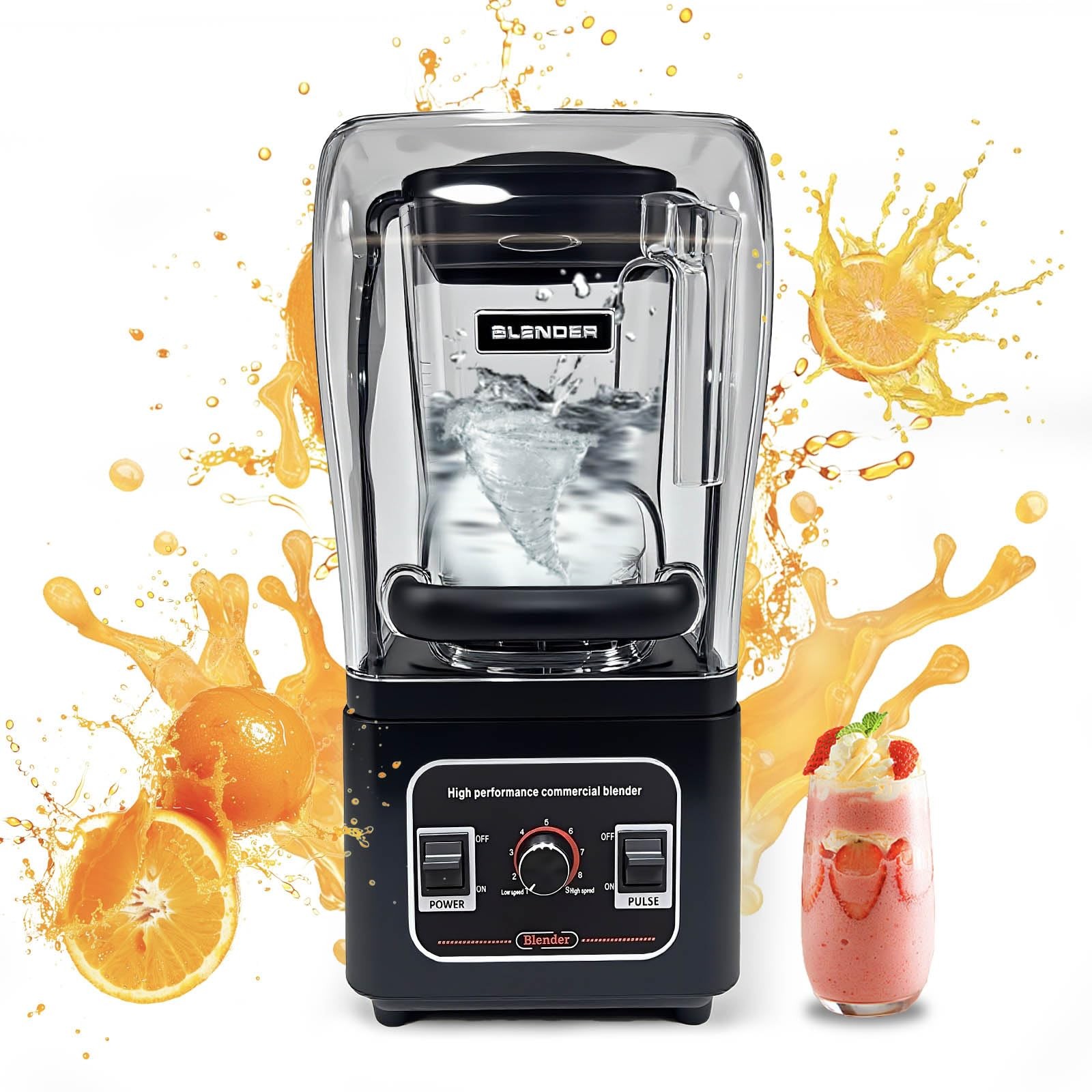 Commercial Blender Heavy Duty Restaurant, Professional Quiet Blender,1800W Comme