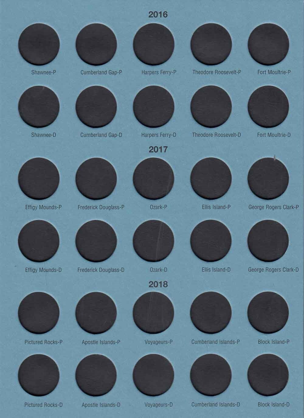 US National Parks Quarters Coin Collection Folder P&D Whitman Deluxe New Album