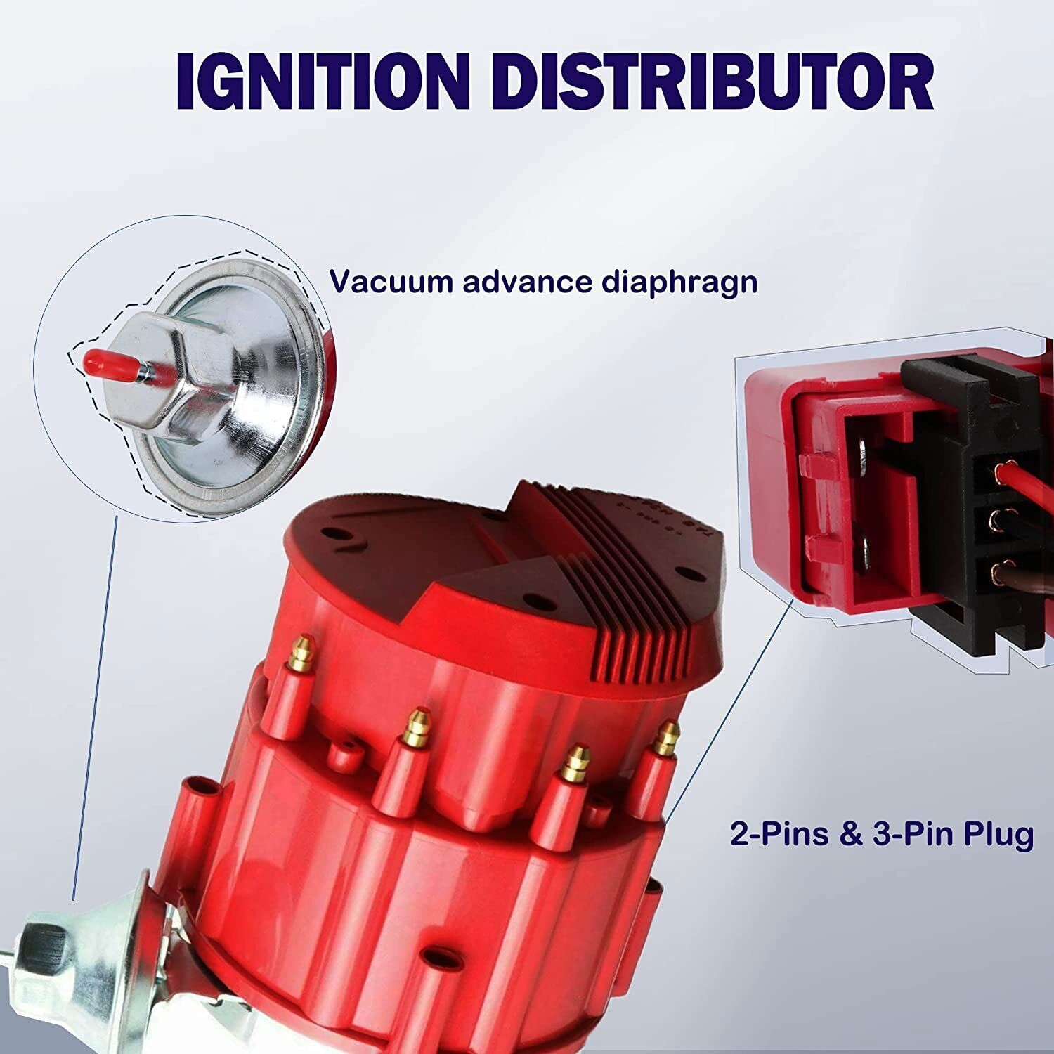 Performence HEI Distributor Red Super Coil for Chevy SBC 305/350/400 Small Block