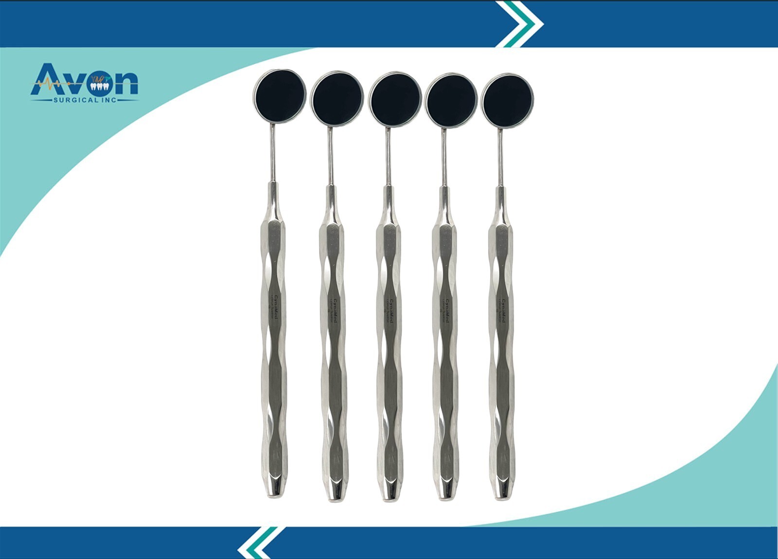 Dental Mouth Mirror with Hollow Handle Silver, Size #5 Lightweight, German Steel