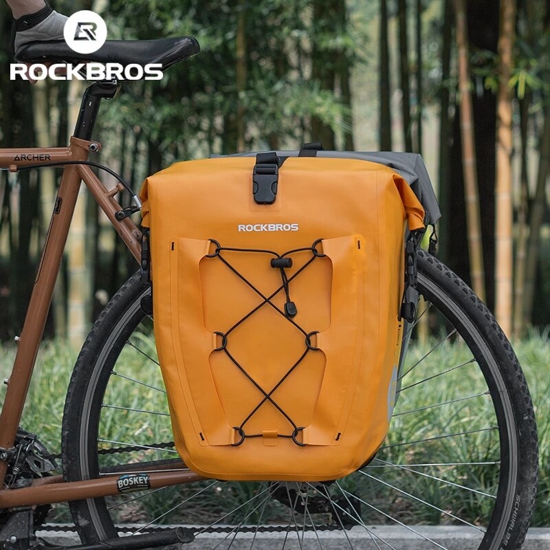 ROCKBROS Bike Rear Rack Seat Bag Storage Pouch Trunk Big Pannier 25L Waterproof