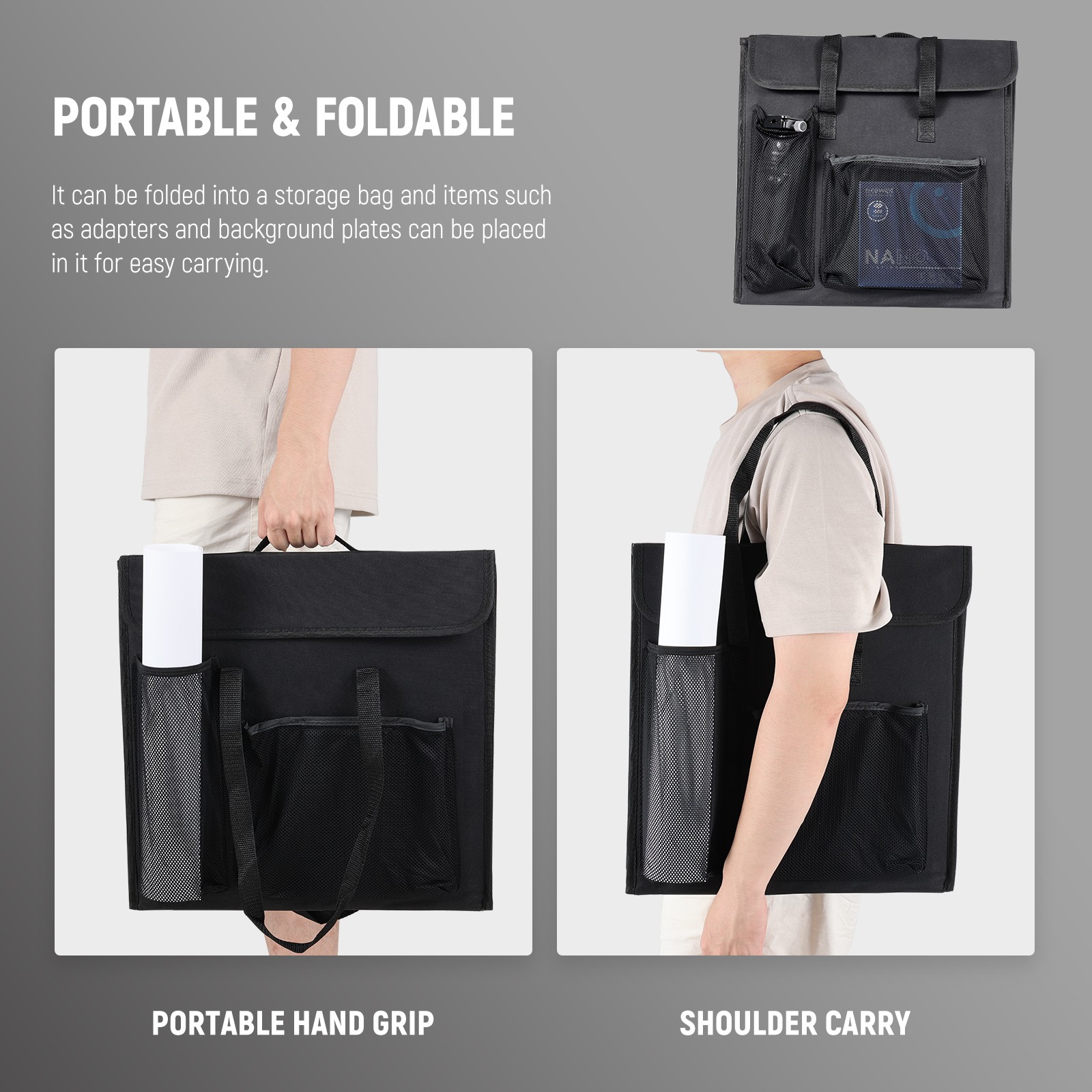 NEEWER LP60D 24" Photo Light Box w/4 Backdrops, 5600K 160 LEDs, Dimmable