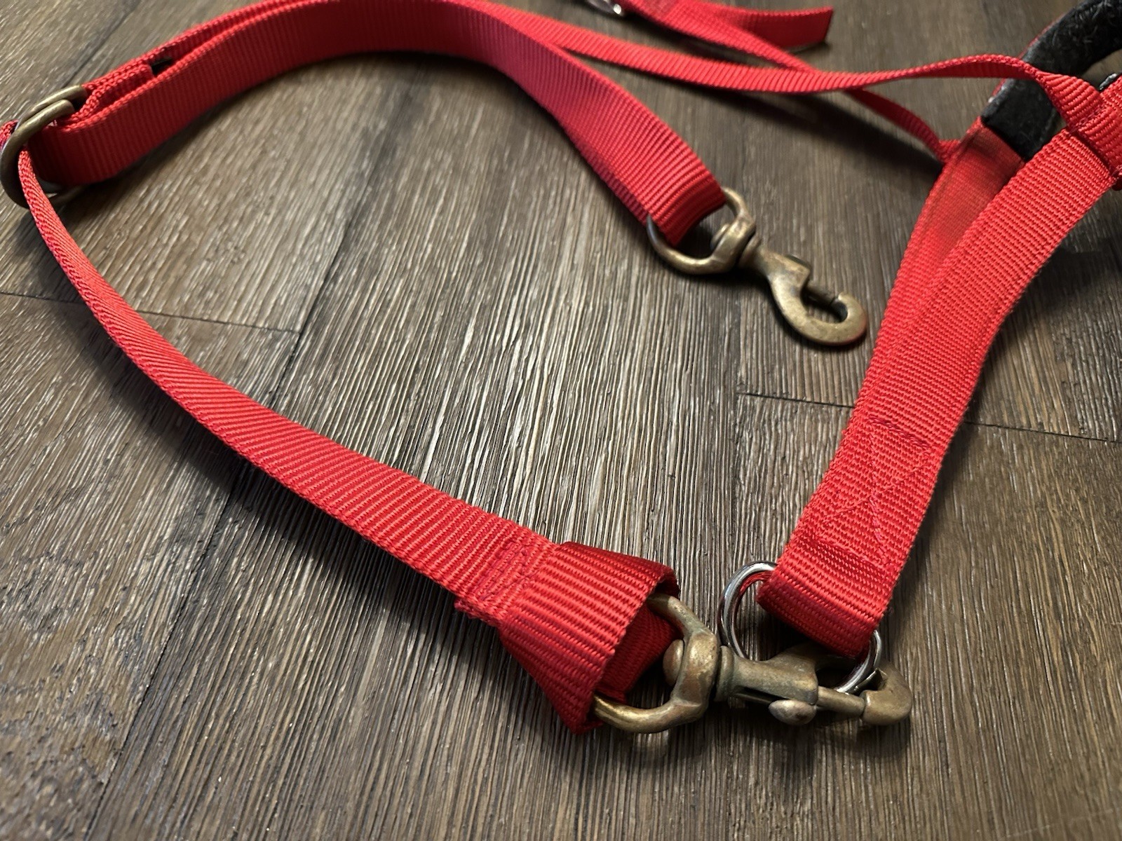 Horse Tack - Red Weaver Western Tie Down Noseband & Strap