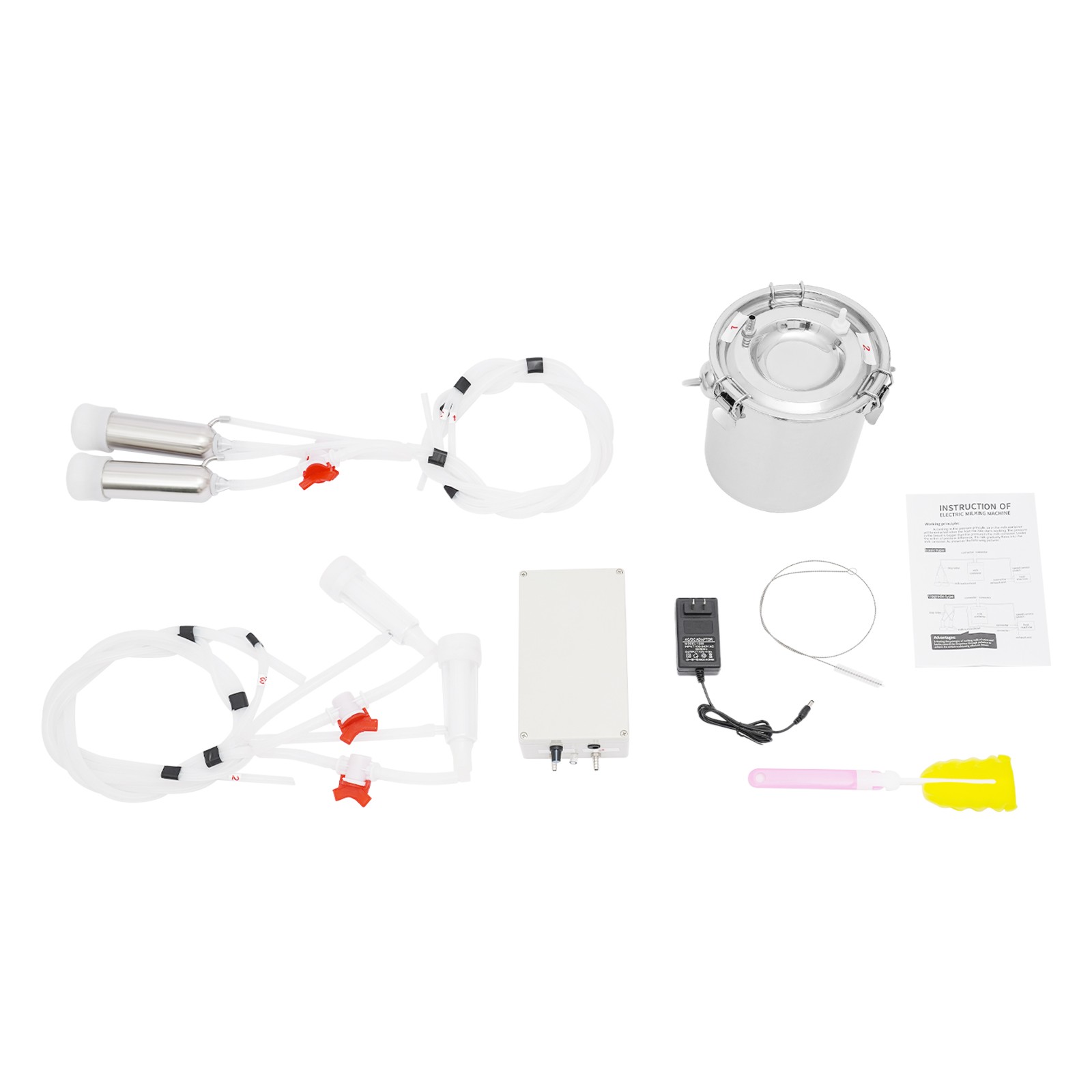 Electric Cow Milker Pulsation Cow Milking Machine with Stainless Steel Bucket