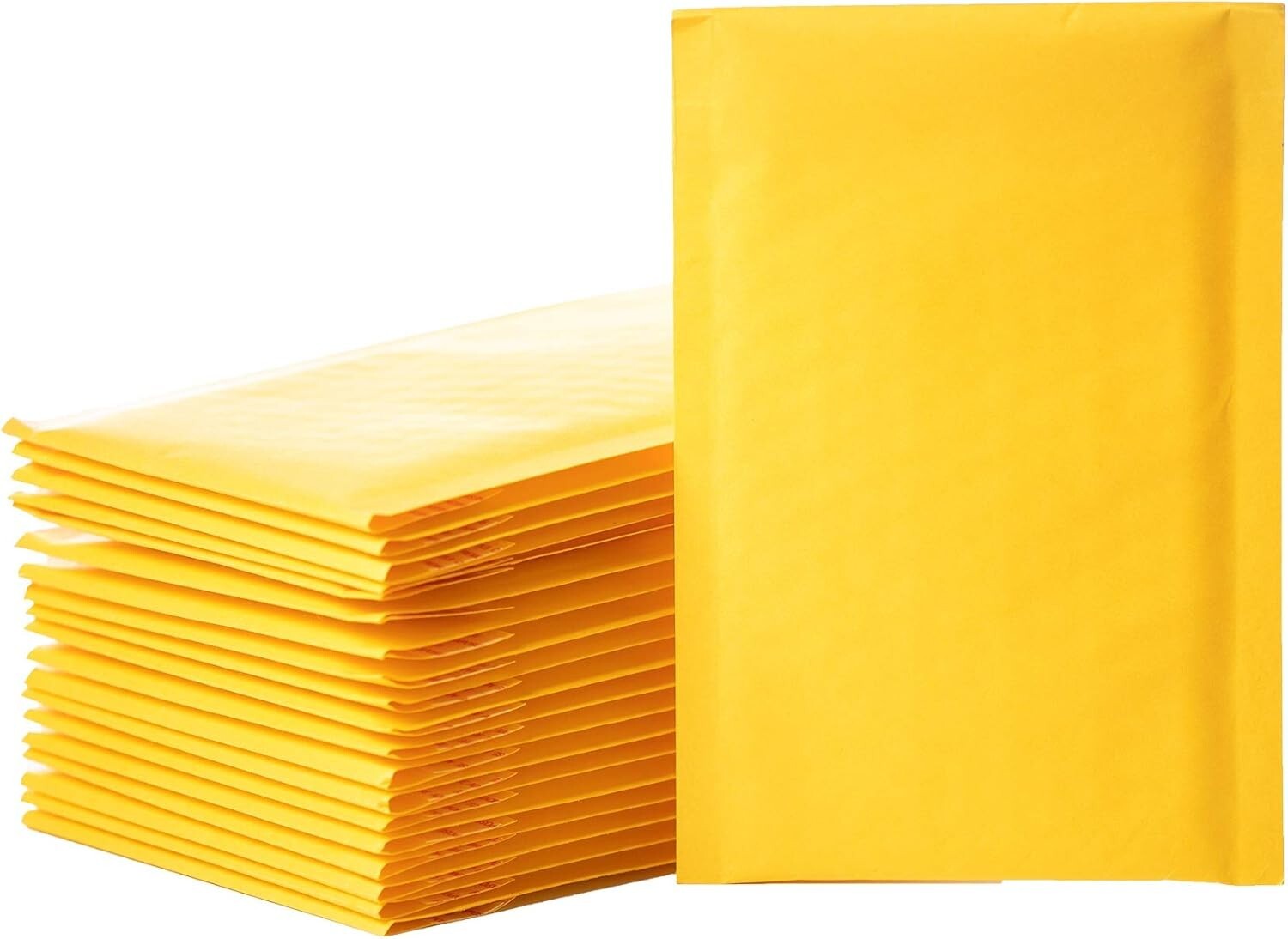 50/100/200/500 Kraft Bubble Mailers Padded Envelope Shipping Bags Seal Any Size