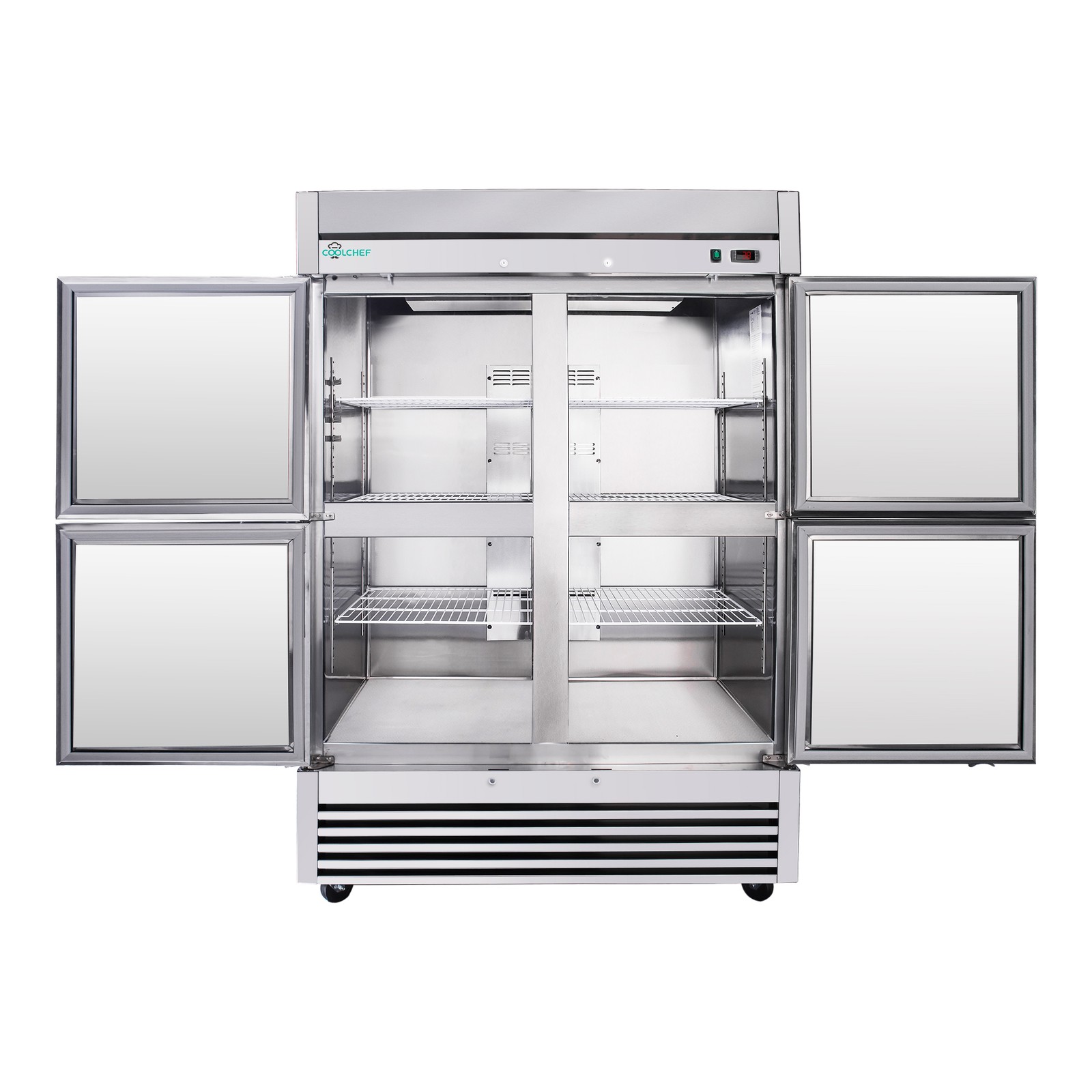 54" Commercial Refrigerator 49 Cu.Ft 4-Door 32–37℉ Air Cooling 6 Shelves, R290
