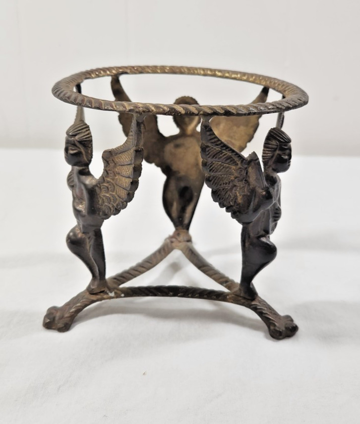 MCM Vintage Brass Plant Stand, Angels, Bowl Caddy, Pot Holder, Orb Cradle