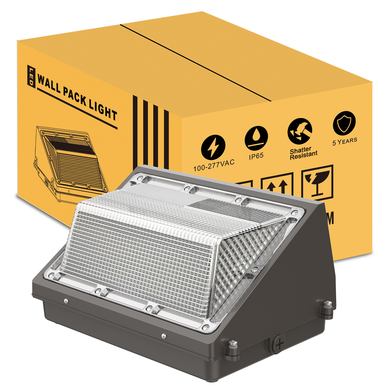 DLC ETL 120W LED Wall Light 5000K Dust to Dawn Commercial LED Wallpack Lighting