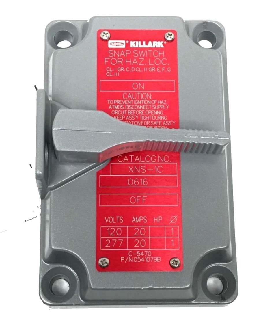 Killark XNS-1C Explosion Proof On/Off Snap Switch Tumbler Cover for 20 Amp
