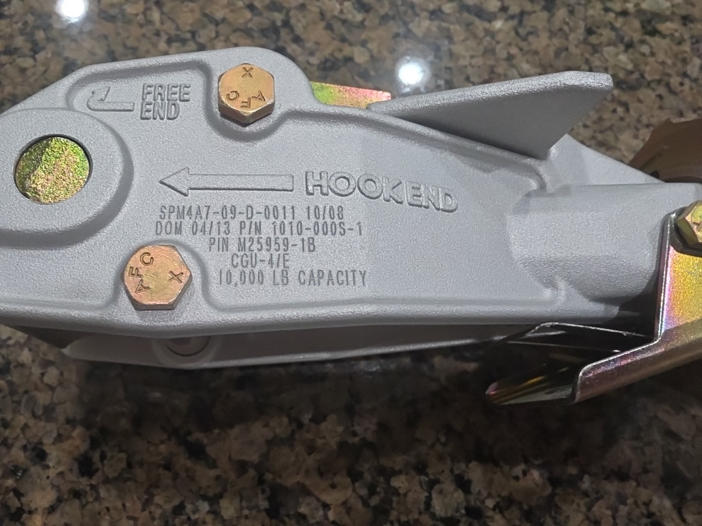 Military Aircraft Cargo Tie Down With 9' Chain