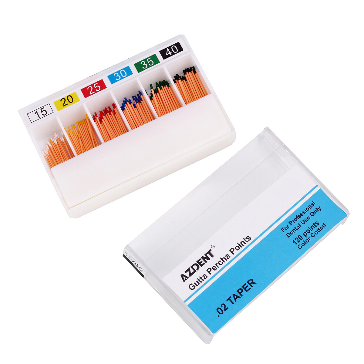 AZDENT Dental Endo Root Canal Gutta Percha Points Taper 0.02/0.04/0.06 15#-40#