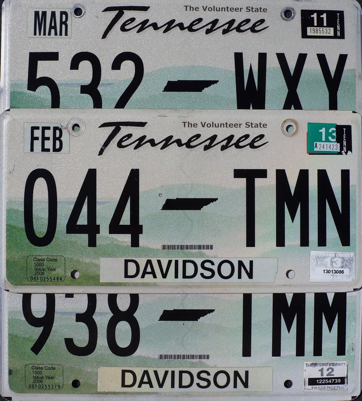 TENNESSEE LICENSE PLATES Rolling Hills Green Flat License Plate Tags Random #