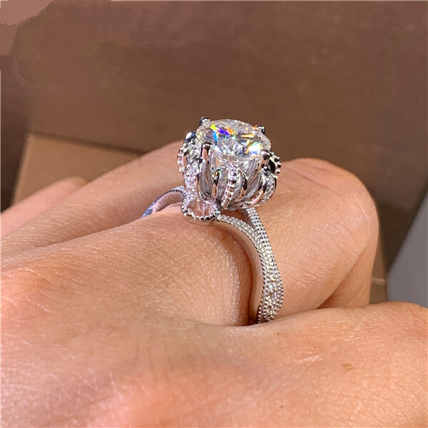 Fashion 925 Silver Filled Ring Women Cubic Zircon Wedding Jewelry Gift Sz 6-10