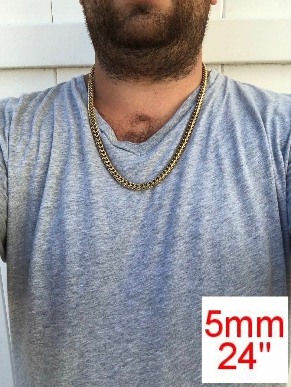 Men's Franco Chain 14k Gold Plated Stainless Steel BEST QUALITY! 3-8mm HEAVY!